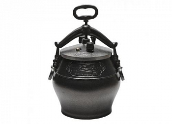 Афганский казан на 8 литров черный с боковыми ручками
