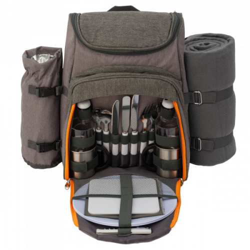 Рюкзак для пикника KYODA на 2 персоны TWPB-308D286R. Пластмассовая посуда, метал