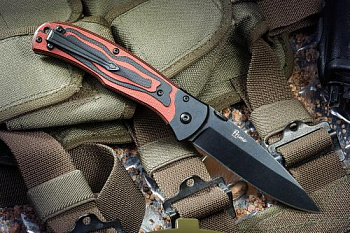 Нож PRIME D2 BT G10-BRH (Black Titanium, G10 Black Red Handle) складной