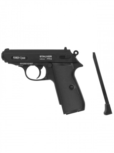 Пистолет пневм. Stalker PPKS (Walther PPK/S) к.4,5мм, металл, 90 м/с, Blowback