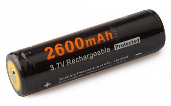 Аккумулятор Soshine 18650 Li-on 2600mA 3.7V с защитой