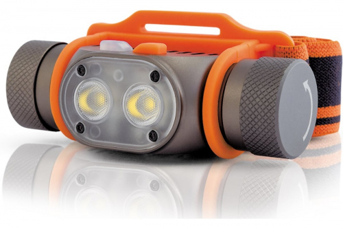 Фонарь ЯРКИЙ ЛУЧ "PANDA 2R" налобный 2xCREE XP-G3 max.800лм, 5 реж., Li-Ion акку