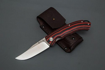 Нож Таежник, складной ст.AUS-10, рук.G10 (черно-красная)