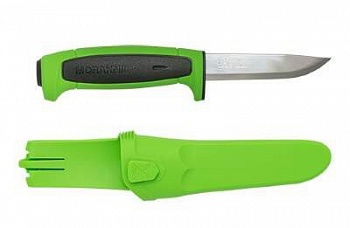 Нож Morakniv Basic 546 нержавеющая сталь, пласт. ручка (зеленая) чер. вставка