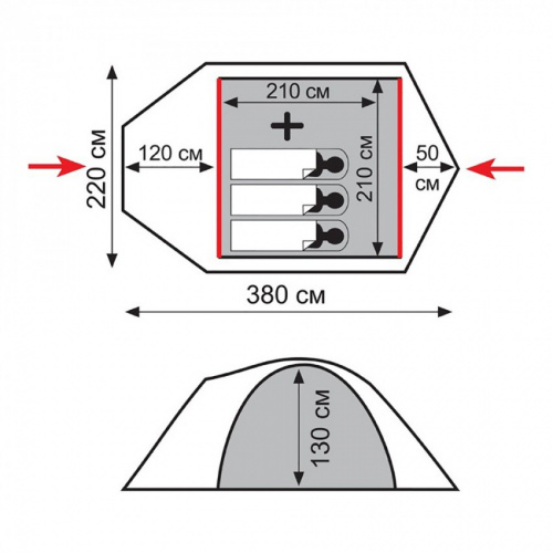 Палатка Tramp Lite Camp 3 (песочный)