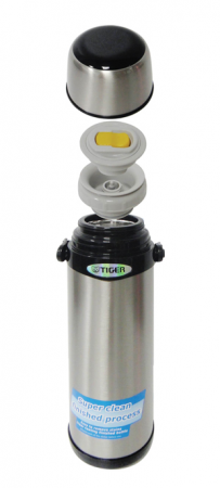 Термос классический Tiger MBI-A100 Clear Stainless, 1,0 л серебристый с черным