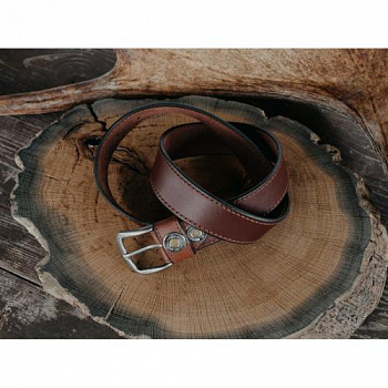 Поясной ремень (Коричневый, Без тиснения, 120 см)