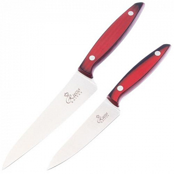 Набор кухонных ножей ALEXANDER SM AUS-8 Red G10 (Satin, Black-Red G10 Handle)