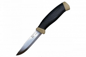 Нож Morakniv Companion Desert, нержавеющая сталь, прорезиненная рукоять с желтым