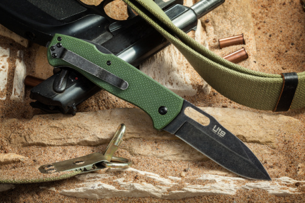 Нож складной Ute 440C SW (Stonewash, Зеленая G10)