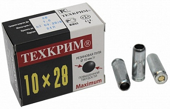 Патрон к.10х28 РП 91 Дж Техкрим твердая пуля 1уп/20шт
