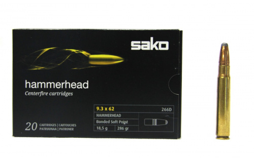 Патрон к.9,3х62 18,5гр Hammerhead Bonded SP Sako 1шт (Н)