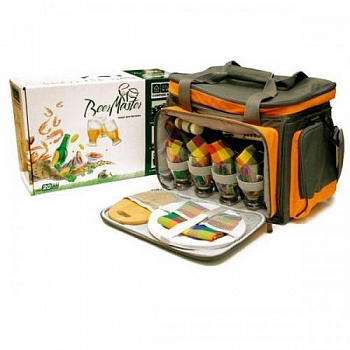 Набор для пикника CW Beer Master в подар. упак, серо-оранж (4 перс, пивн.наб с пос+изот.отд) 4кг