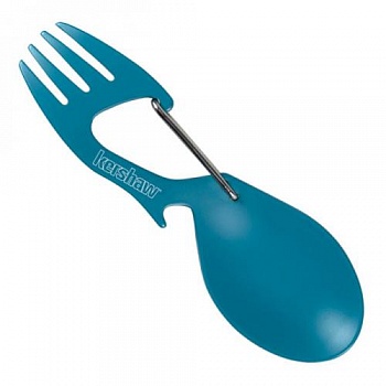 Карабин,K1140TEAL Ration - вилка, ложка(синий металл)