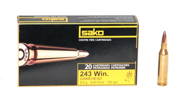 Патрон к.243Win 6,5гр Gamehead SP Sako 1шт