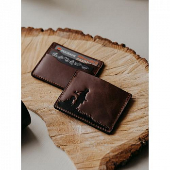Картхолдер (Коричневый, Охотник с собакой)