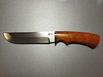 Нож Варяг, ст.D2,литье мельхиор, стабилизированная карельская береза