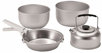 Набор посуды EASY CAMP 2 кастрюли, чайник, сковорода, при