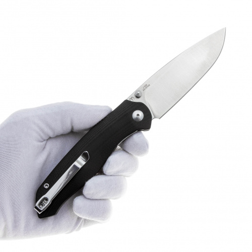 Нож CJ1938-BK Aes складной, рукоять чёрн. G10,клинок стоунвош, сталь AR-RPM9