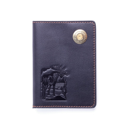 Обложка для паспорта (Черный, Лось)