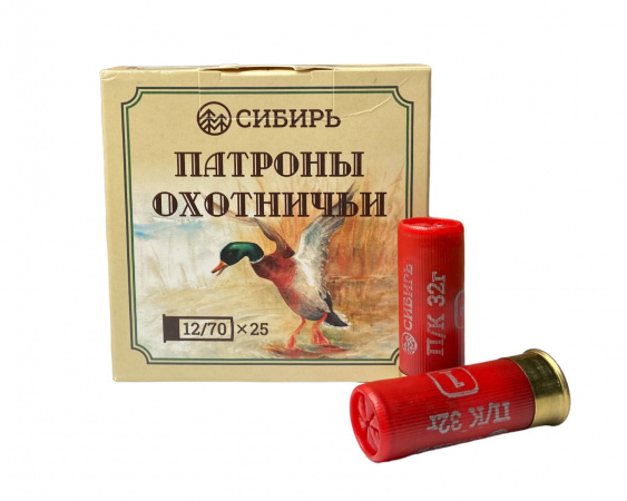 Патрон к.12х70 №1 32гр 1уп/25 СИБИРЬ