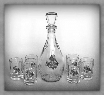 Набор для водки  120 "Удачная охота" (1+3) Ншт120Уох-13