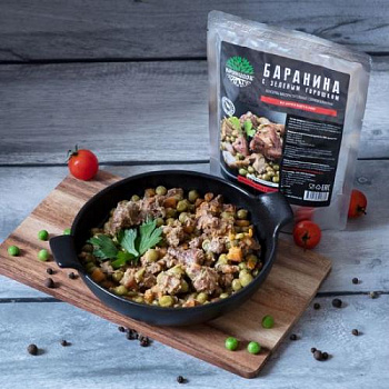 Консервы "Баранина с зелёным горошком"