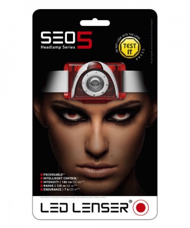 Фонарь Лед Лензер SEO5 (6006- RED)  к/уп