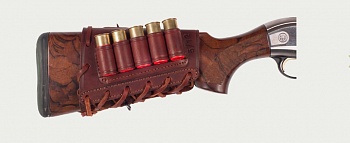 Патронташ на приклад Хольстер 25 лет 5п.12кал. / кожа ((Черный) )