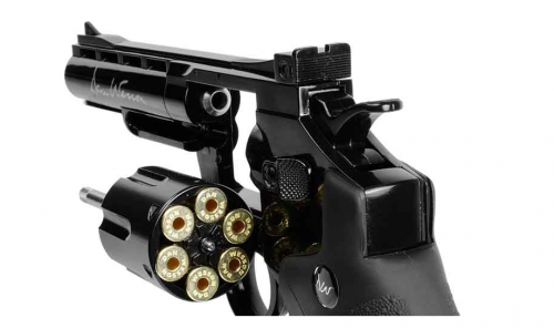 Револьвер пневматический Dan Wesson 4" метал/плс к.4,5мм черн