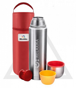 Термос Relaxika 102 (1,2 литра) в термочехле, стальной