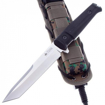 Нож AGGRESSOR D2 SW BKH Camo (StoneWash, Black Kraton Handle, Camo MOLLE Sheath)