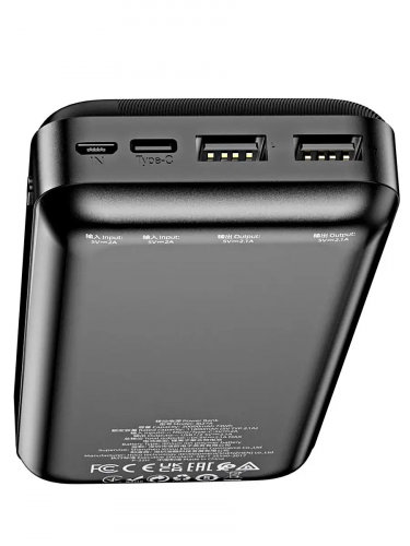 Внешний аккумулятор Borofone BJ27A 20000mAh 2.1A, MicroUSB/Type-C+2xUSB Black