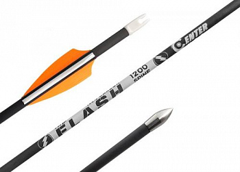 Стрела лучная карбоновая спортивная Centershot Flash 1200 оперение Shield 2"