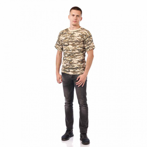 ФУТБОЛКА КАМУФЛИРОВАННАЯ, Х/Б, ЦИФРА СЕРАЯ