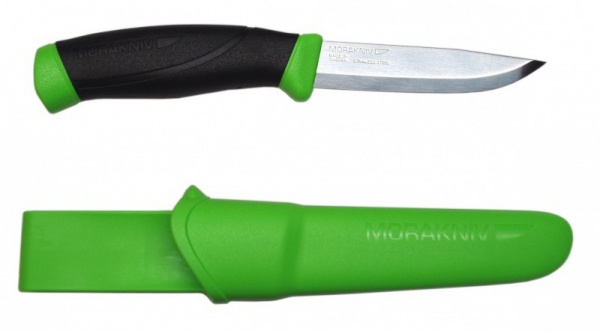 Нож Morakniv Companion Green, нержавеющая сталь, цвет зеленый