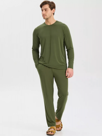 ЛОНГСЛИВ NORVEG BAMBOO ЦВЕТ ОЛИВКОВЫЙ