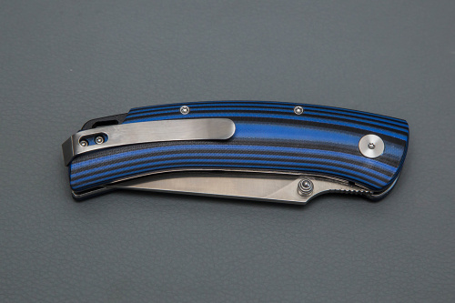 Нож Аляска (техно) склад. ст. AUS-10, рук.G 10 черно-синяя