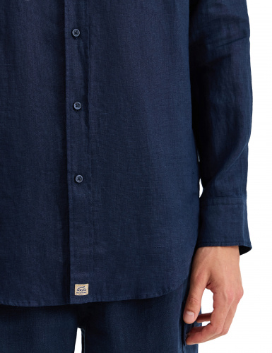 РУБАШКА NORVEG LINEN МУЖСКАЯ SLIM ЦВЕТ ТЕМНО-СИНИЙ