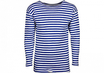 ТЕЛЬНЯШКА ИНТЕРЛОЧНАЯ, Х/Б, С ГОЛУБОЙ ПОЛОСОЙ