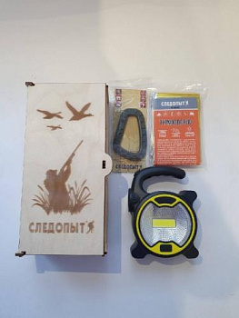 Подарочный набор "СЛЕДОПЫТ - Переправа" (коробка фанерная, термоодеяло, карабин,