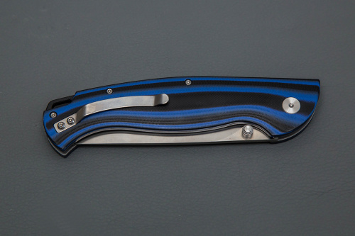 Нож Сибиряк, складной ст.AUS-10, рук.G10 (черно-синяя)