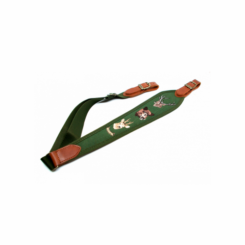 РЕМЕНЬ ОРУЖЕЙНЫЙ RISERVA КОРДУРА ОЛЕНЬ КАБАН КОСУЛЯ ЗЕЛЕНЫЙ