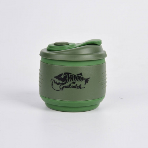 Кружка Tramp силиконовая складная с крышкой (оливковый/зеленый, 350мл)