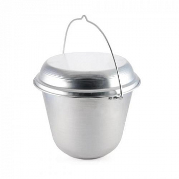 Котелок костровой "СЛЕДОПЫТ" конический, 9 л, алюм./10/