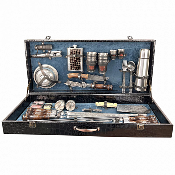 Набор шашлычный НШ 10 №15 (шампур 6шт, дерево орех, упр серия)