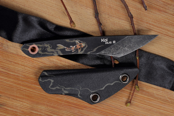 Нож "KOI" Black Stonewash, Black
