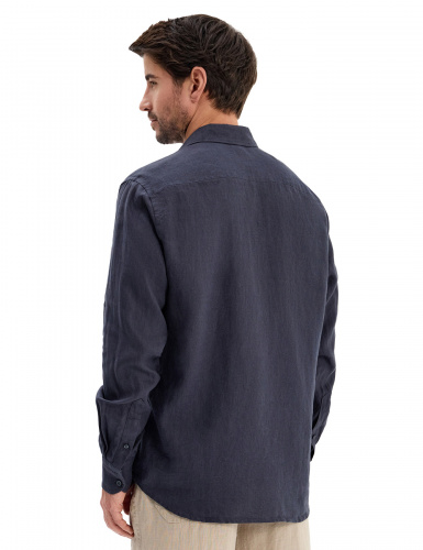 РУБАШКА NORVEG LINEN МУЖСКАЯ ПРЯМАЯ ЦВЕТ ГРАФИТОВЫЙ,