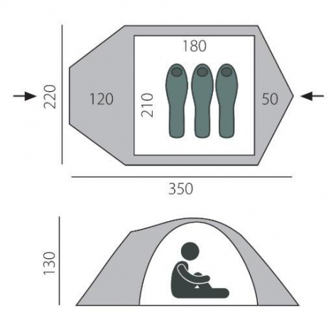 Палатка Canio 3 BTrace (Зеленый/Бежевый)