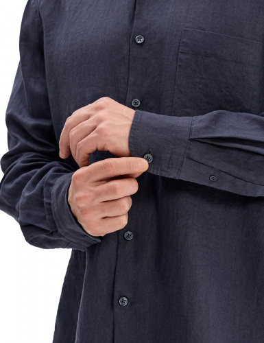 РУБАШКА NORVEG LINEN МУЖСКАЯ ПРЯМАЯ ЦВЕТ ГРАФИТОВЫЙ,